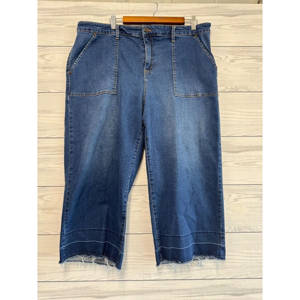 LOGO by Lori Goldstein Blue Wide Leg Jeans